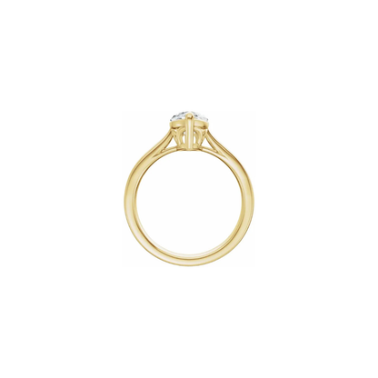 14K Solid Gold Marquise Engagement Ring & Band Set