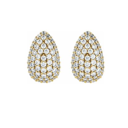 14K Solid Gold 1.75 CTW Lab-Grown Diamond Teardrop Earrings