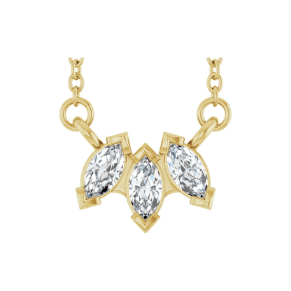 Lab-Grown Diamond Three-Stone Necklace (0.20 CTW), 18"