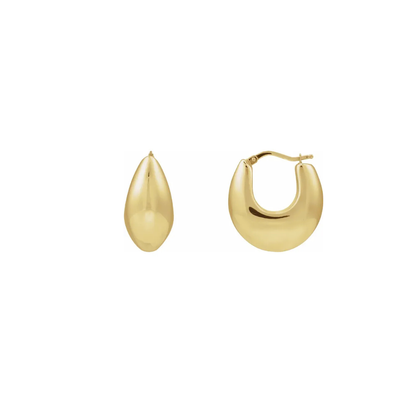 14K Yellow Gold Hoop Earrings, 25.1 mm
