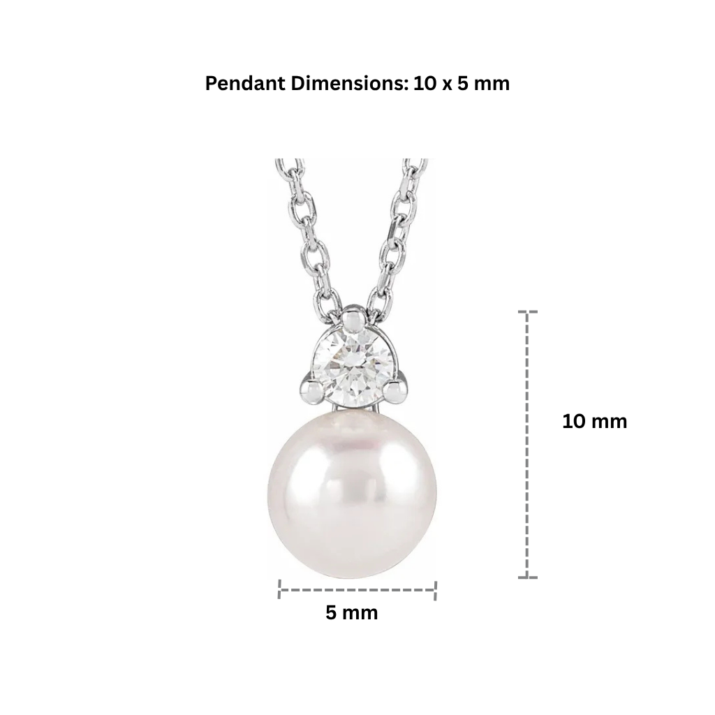 Freshwater Pearl &  Lab-Grown Diamond 16-18" Necklace