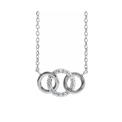 Natural Diamond Interlocking Circle 18" Necklace