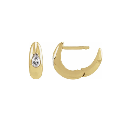 14k Solid Gold 0.3 CTW Lab-Grown Diamond Hoop Earrings