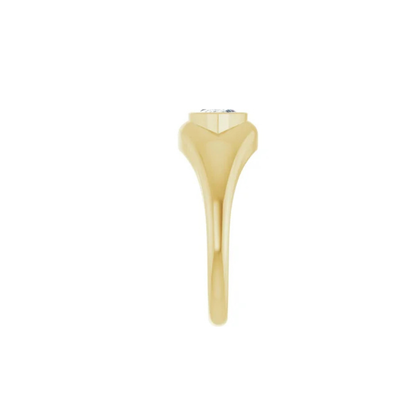 Solid Gold Marquise Solitaire Ring, Elegant 10 x 5 mm Design