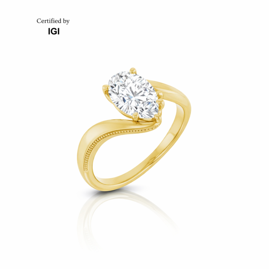 Pear Cut Diamond Solitaire Engagement Ring