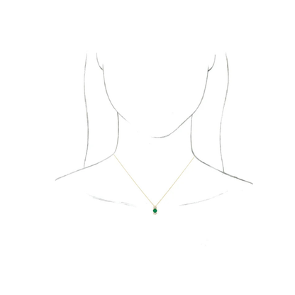 14K Gold Lab-Grown Emerald & 0.16 CTW Natural Diamond Necklace