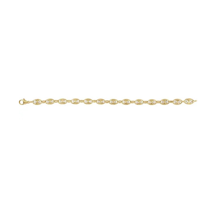 14K Solid Gold 1 CTW Lab-Grown Diamond Mariner Link Bracelet – 7.5"