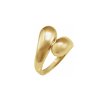 14K Solid Yellow Gold Bypass Ring Image