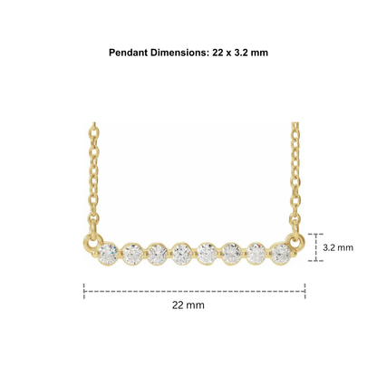 14K Gold 0.25 CTW Natural Diamond Bar Necklace