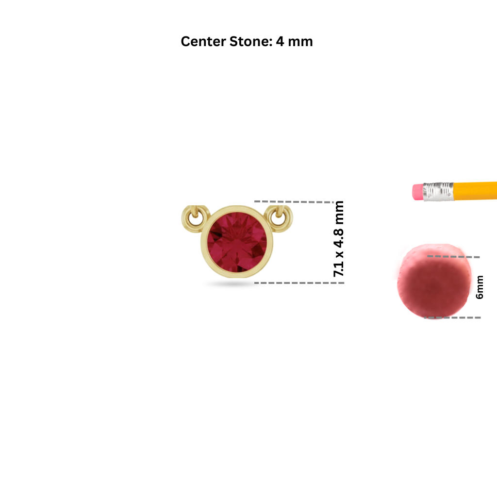Round Lab-Grown Ruby Solitaire Necklace