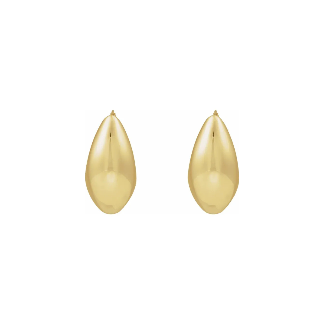14K Yellow Gold Hoop Earrings, 25.1 mm