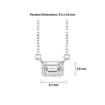 14K Gold 0.5 CT Lab-Grown Diamond Bezel Solitaire Necklace