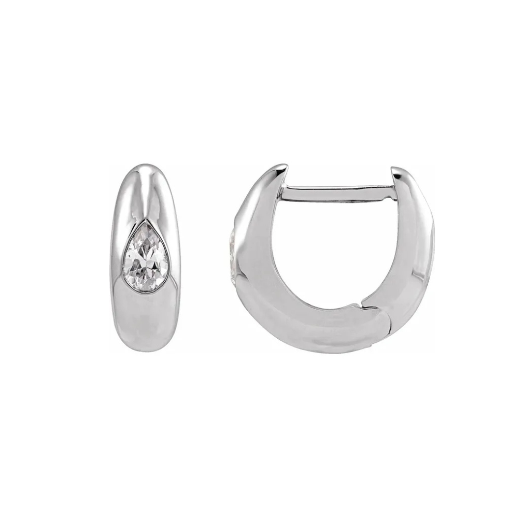 14k Solid Gold 0.3 CTW Lab-Grown Diamond Hoop Earrings