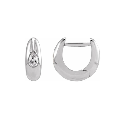 14k Solid Gold 0.3 CTW Lab-Grown Diamond Hoop Earrings