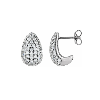 14K Solid Gold 1.75 CTW Lab-Grown Diamond Teardrop Earrings
