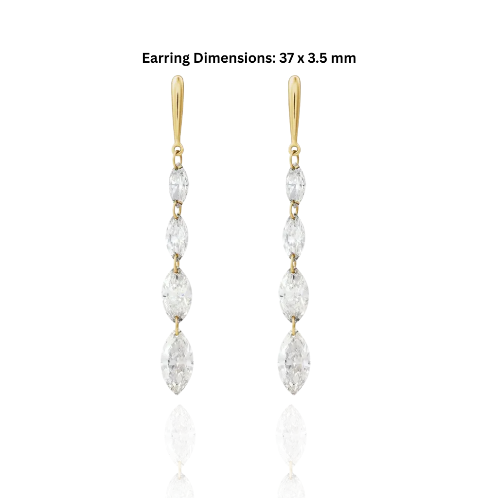 1.5 CTW Lab-Grown Diamond Drop Earrings in 14K Gold (Drilled Design)