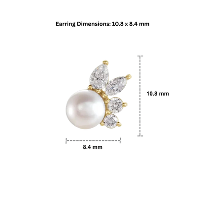 Natural Diamond 0.5 CTW  & Cultured Akoya Pearl Earrings