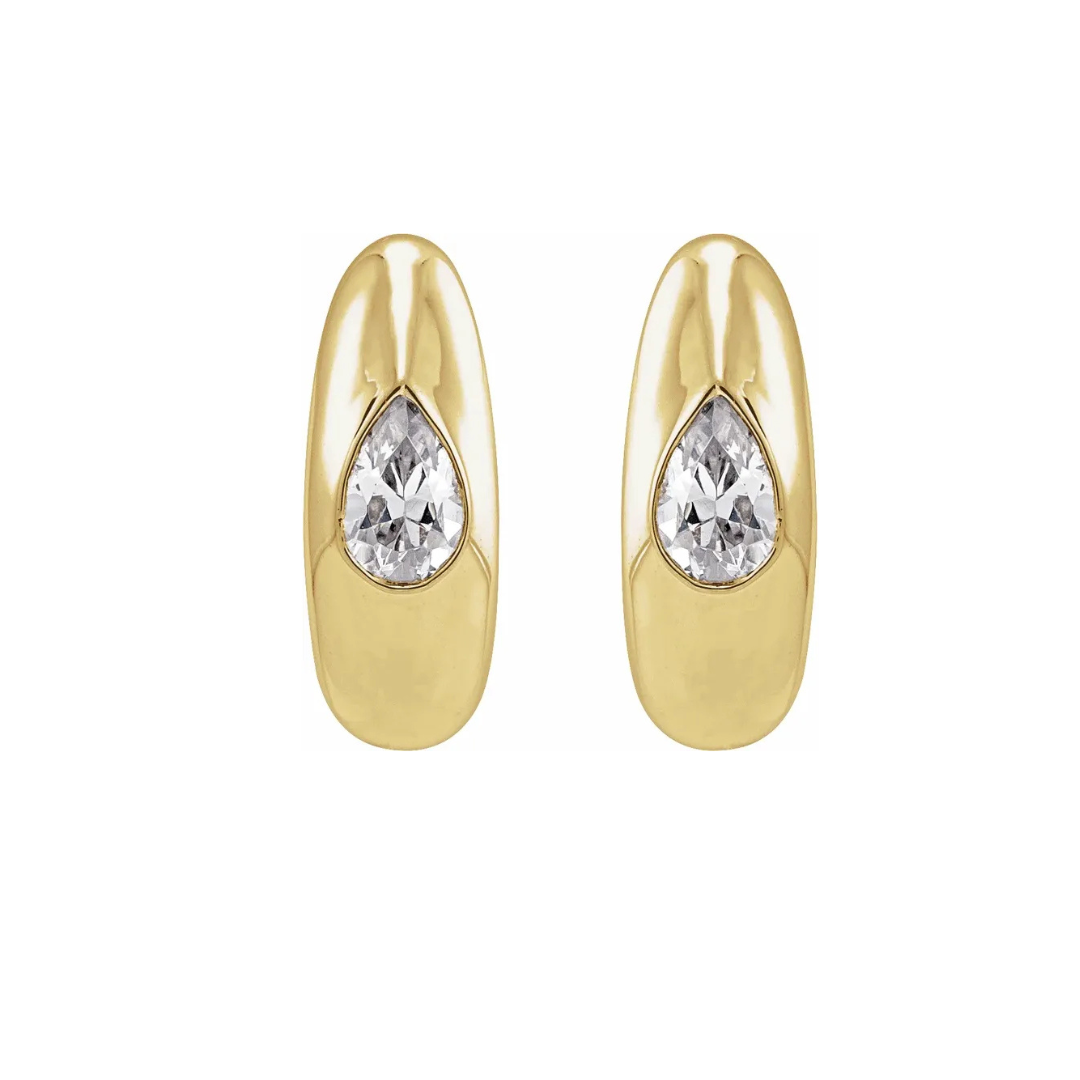 14k Solid Gold 0.3 CTW Lab-Grown Diamond Hoop Earrings