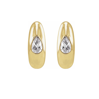 14k Solid Gold 0.3 CTW Lab-Grown Diamond Hoop Earrings