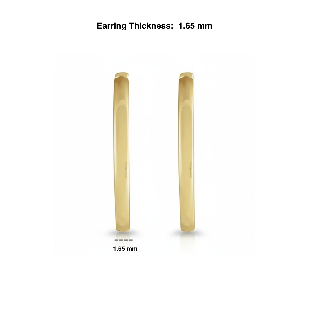 14K Yellow Gold Hinged Hoop Earrings