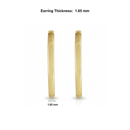 14K Yellow Gold Hinged Hoop Earrings