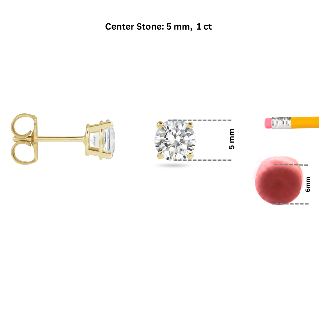 Round Lab-Grown Diamond Stud Earrings