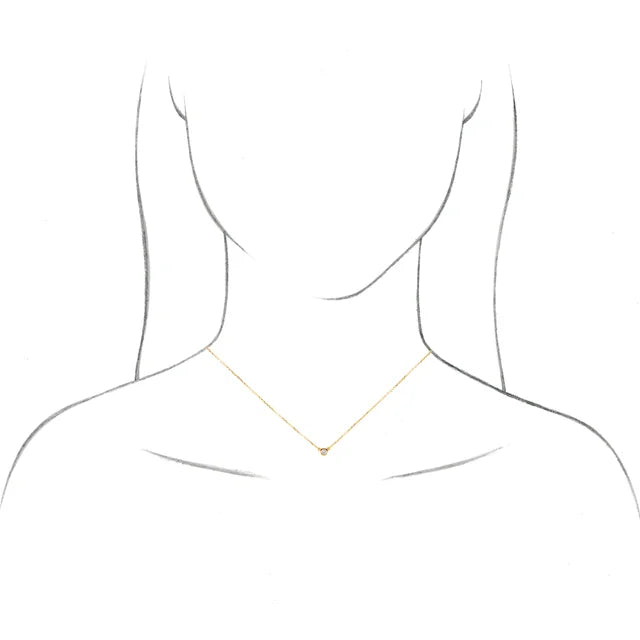 Round Lab-Grown Ruby Solitaire Necklace