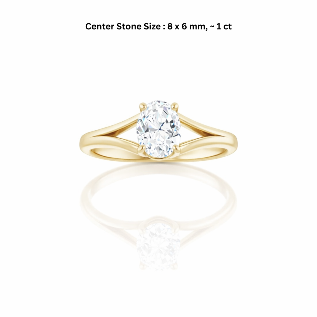 Oval Cut Diamond Solitaire Engagement Ring