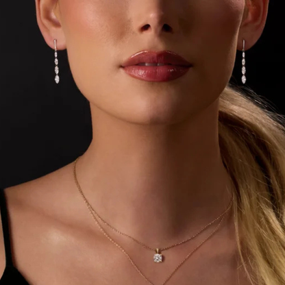 1.5 CTW Lab-Grown Diamond Drop Earrings in 14K Gold (Drilled Design)