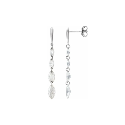 1.5 CTW Lab-Grown Diamond Drop Earrings in 14K Gold (Drilled Design)