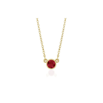 Round Lab-Grown Ruby Solitaire Necklace Image
