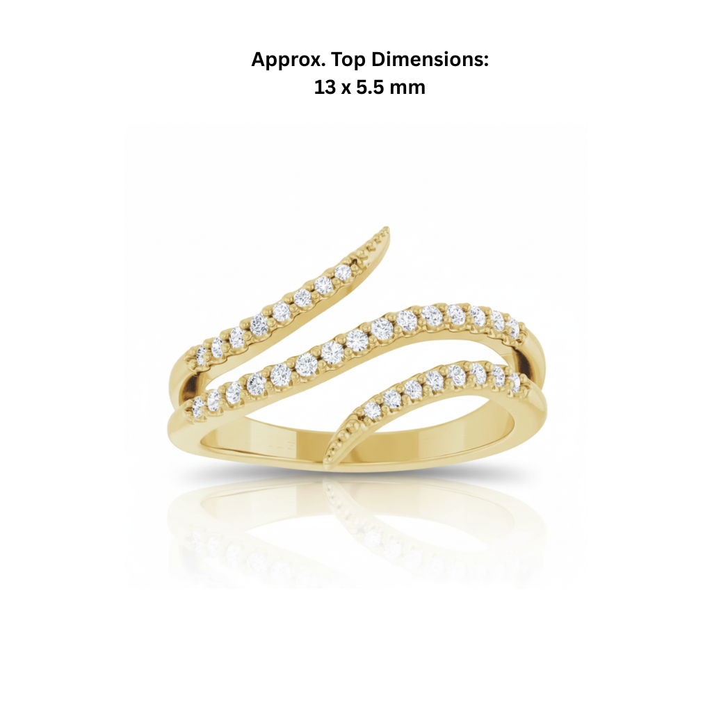 Natural Diamond Bypass Ring in 14K Gold
