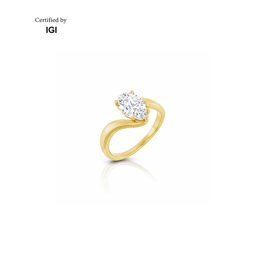 Pear Cut Diamond Solitaire Engagement Ring
