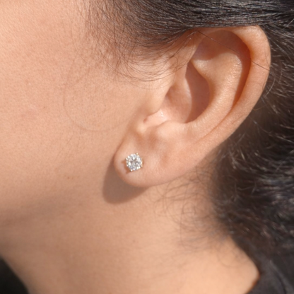 Round Lab-Grown Diamond Stud Earrings
