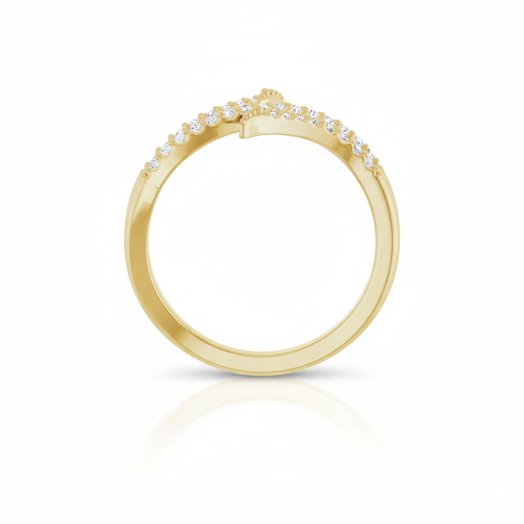 Natural Diamond Bypass Ring in 14K Gold