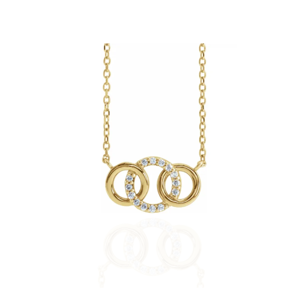 Natural Diamond Interlocking Circle 18" Necklace