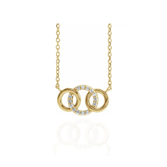 Natural Diamond Interlocking Circle 18" Necklace
