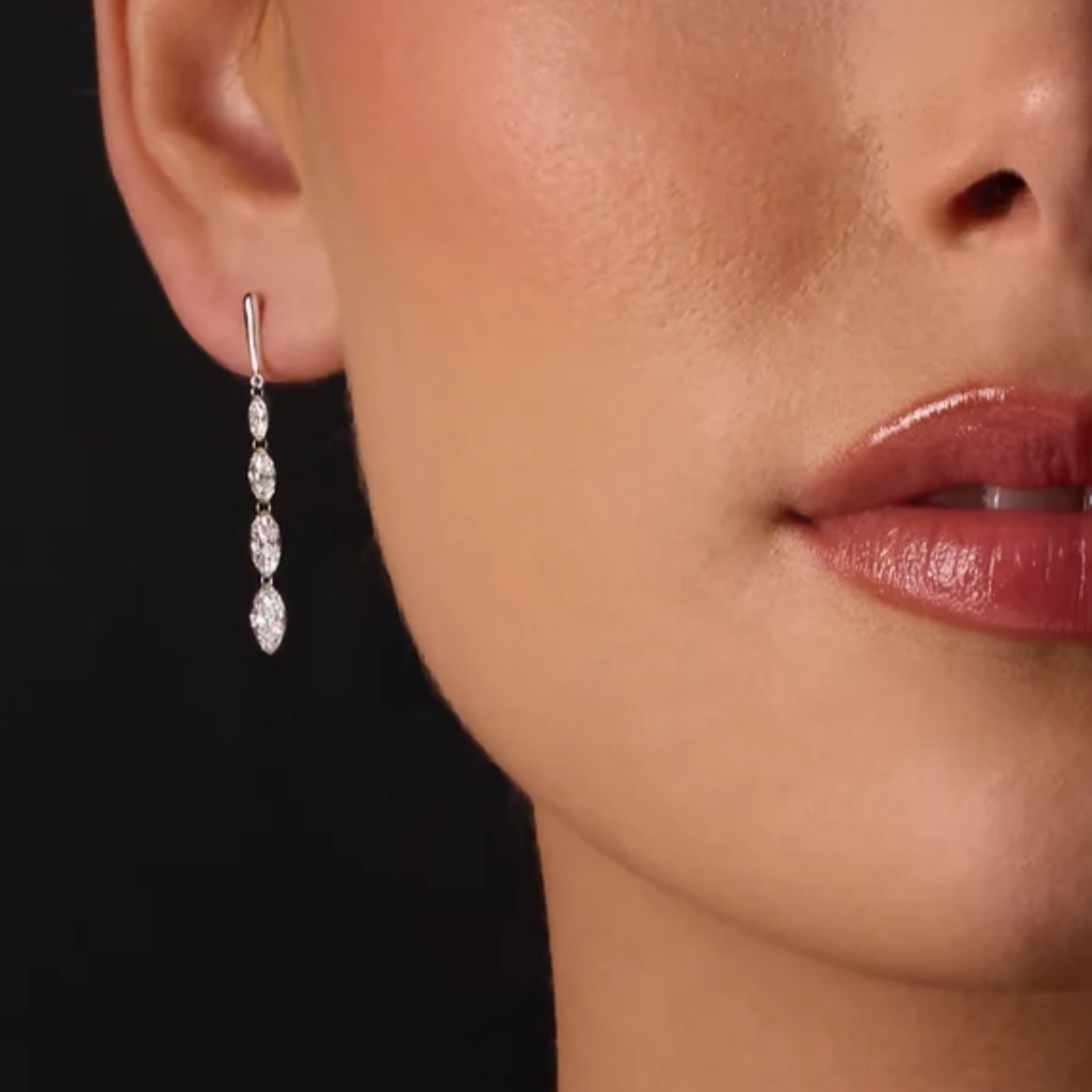 1.5 CTW Lab-Grown Diamond Drop Earrings in 14K Gold (Drilled Design)