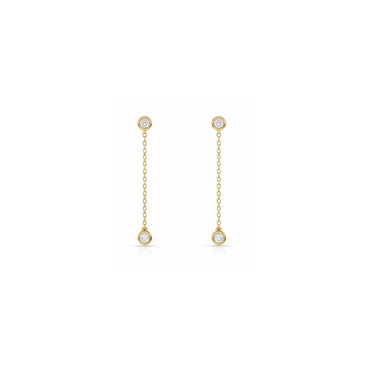 Modern Gold Chain Earrings with Lab-Grown Diamonds