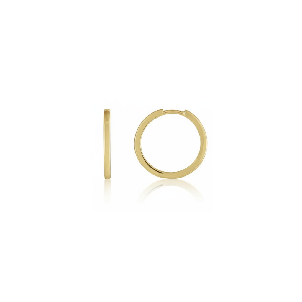 14K Yellow Gold Hinged Hoop Earrings