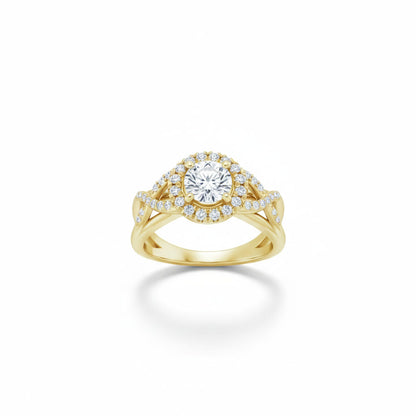 Round Halo Engagement Ring with Lab-Grown Diamond