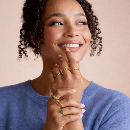 Natural Diamond Bypass Ring in 14K Gold