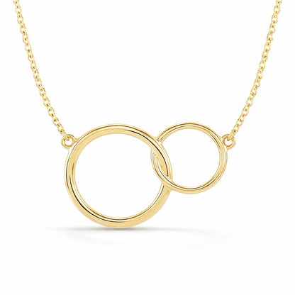 Interlocking Circle Necklace in 14K Yellow Gold