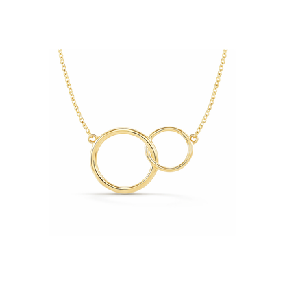 Interlocking Circle Necklace in 14K Yellow Gold