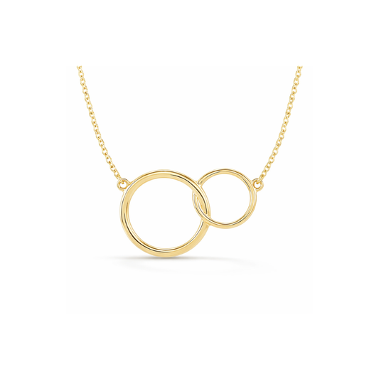 Interlocking Circle Necklace in 14K Yellow Gold