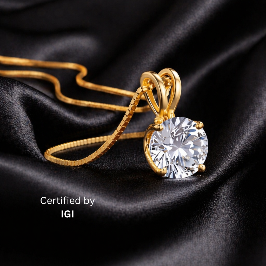 Round Lab-Grown Diamond Solitaire Necklace