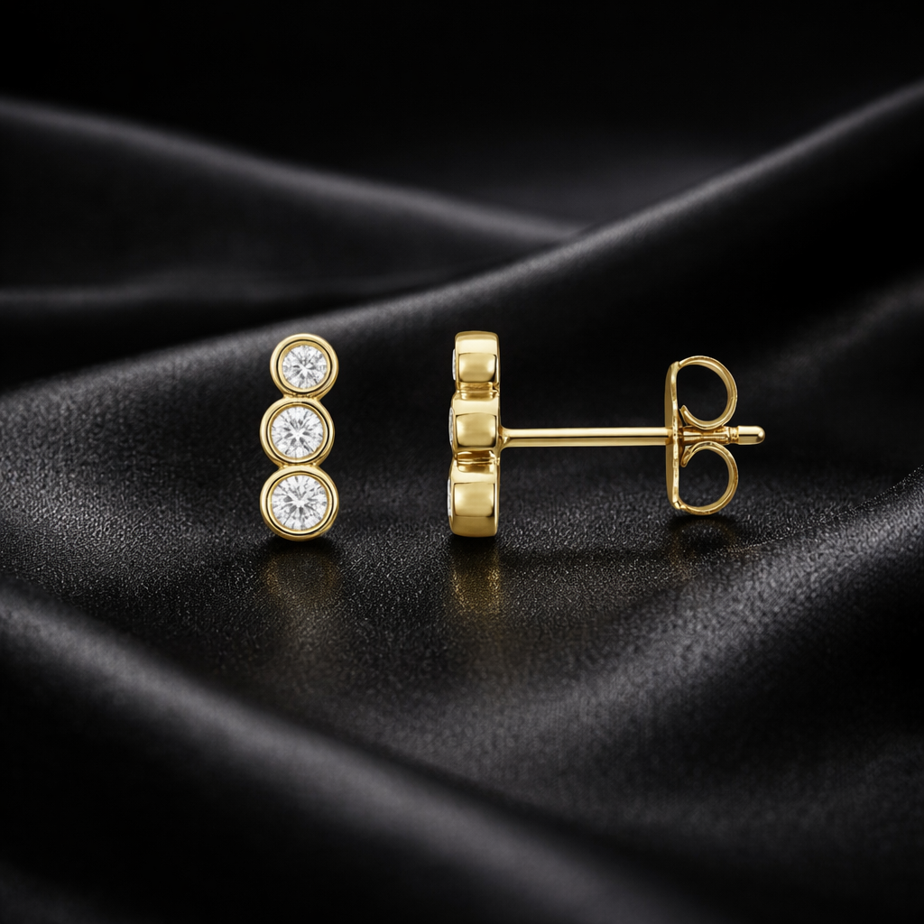 Petite Natural Diamond Ear Climber Earrings