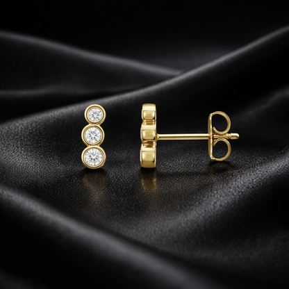 Petite Natural Diamond Ear Climber Earrings