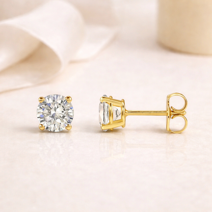 Round Lab-Grown Diamond Stud Earrings