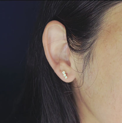 Petite Natural Diamond Ear Climber Earrings